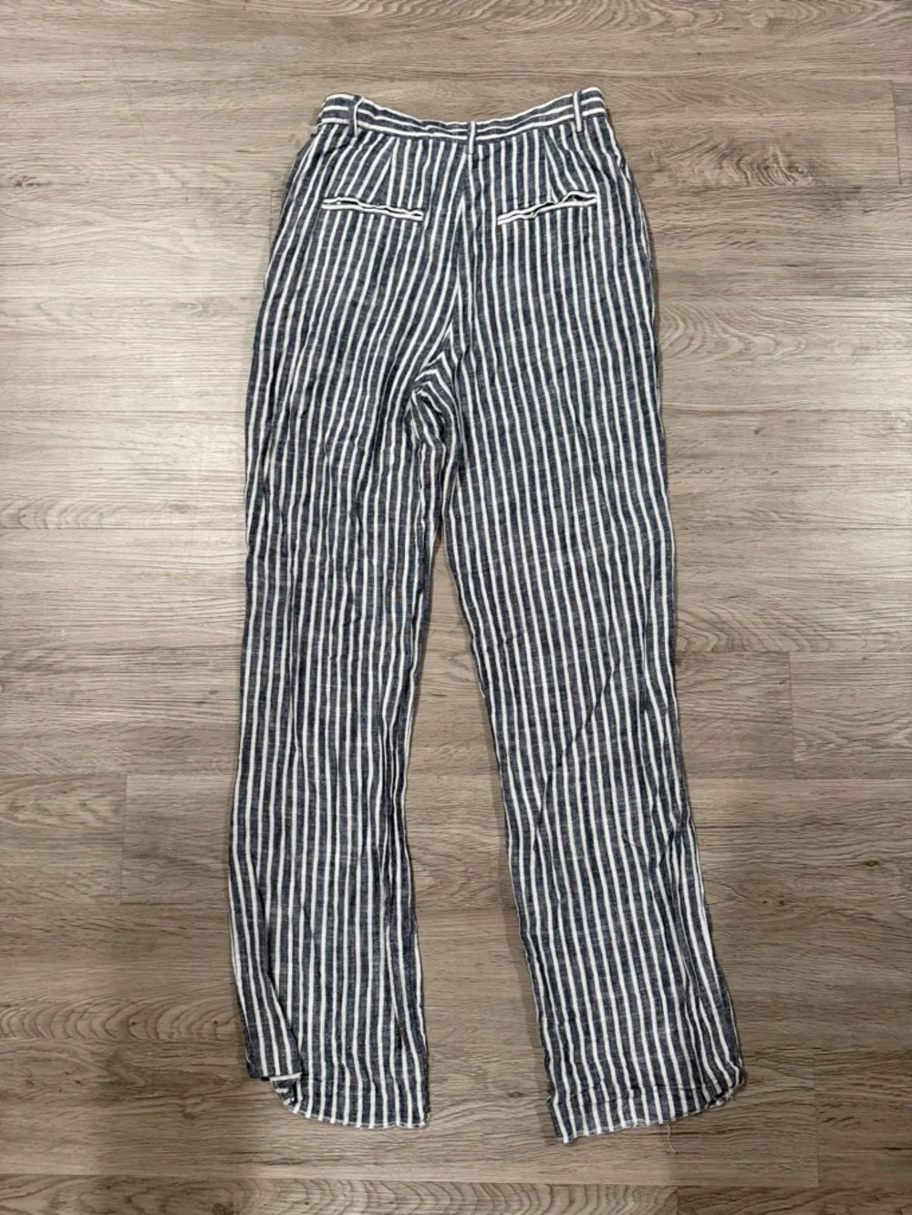 Reformation Mason Striped Wide-Leg Linen Pants